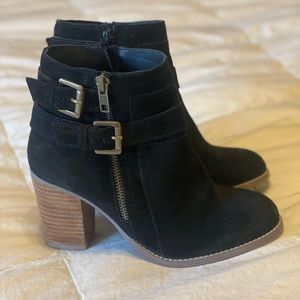 DIBA ankle booties buckle zip up black boots size 7